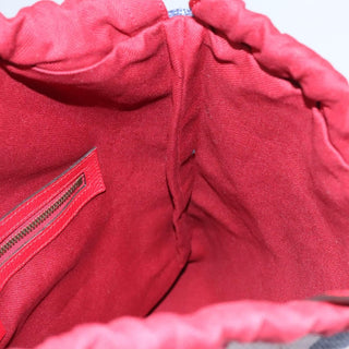 Gucci Logo Drawstring Backpack Striped Canvas