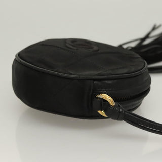 Chanel Vintage Round Tassel Crossbody Bag Quilted Satin