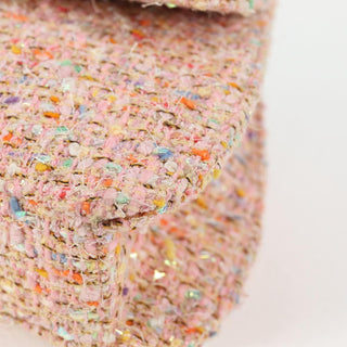 Chanel Vintage CC Chain Top Handle Bag Quilted Tweed