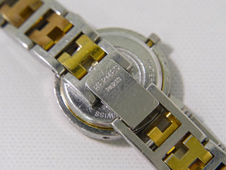 Hermes Clipper Quartz Watch Stainless Steel with Plated Metal and Mother of Pearl