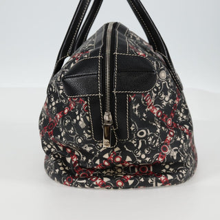 Chanel Optic Coco Bowler Bag Printed Coated Canvas with Caviar