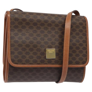 Celine Vintage Macadam Shoulder Bag Canvas and Leather