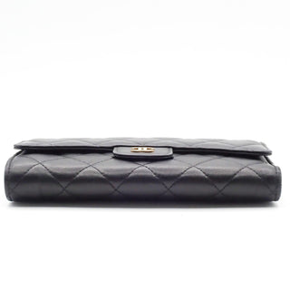 Chanel Trifold Classic Flap Wallet Quilted Lambskin
