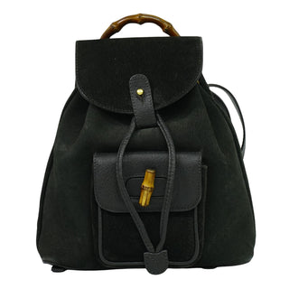 Gucci Vintage Bamboo Backpack Suede
