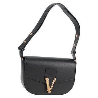 Versace Virtus Flap Messenger Bag Leather