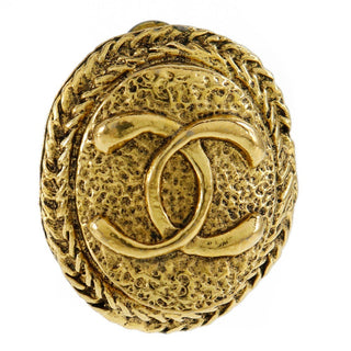Chanel Vintage Round CC Clip-On Earrings Metal
