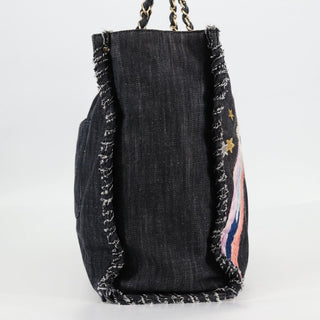 Chanel Night Flight Tote Embroidered Denim