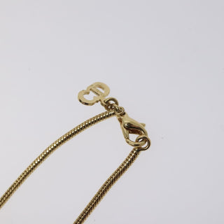 Christian Dior Round Logo Pendant Necklace Metal