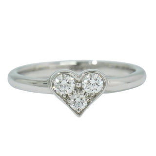 Tiffany & Co. Sentimental Heart Charm Ring Platinum with Pave Diamonds