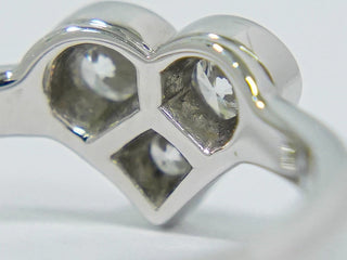 Tiffany & Co. Sentimental Heart Charm Ring Platinum with Pave Diamonds