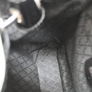 Gucci Vintage Bamboo Backpack Nylon and Patent Leather