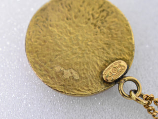 Chanel Vintage CC Round Pendant Necklace Metal