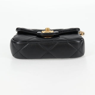Chanel Lady Handle Flap Card Holder on Chain Quilted Calfskin