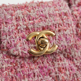 Chanel Kelly Top Handle Shopping Bag Quilted Tweed