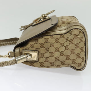Gucci Bella Flap Shoulder Bag GG Canvas with Leather