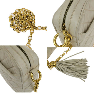 Chanel Vintage Camera Tassel Bag Chevron Lambskin