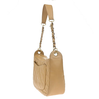 Chanel Logo Chain Shoulder Bag Leather