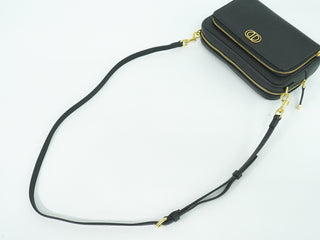 Christian Dior Caro Double Pouch Crossbody Bag Leather