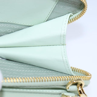 Prada Triangle Logo Zip Around Shoulder Bag Raffia and Leather