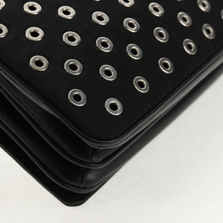 Prada Grommet Chain Flap Shoulder Bag Tessuto with Soft Calf