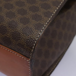 Celine Vintage Macadam Circle Logo Shoulder Bag Canvas and Leather