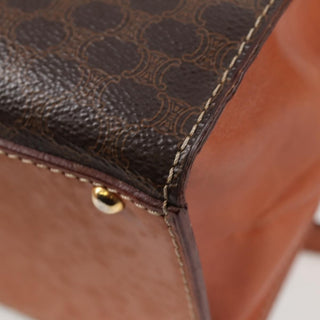 Celine Vintage Convertible Top Handle Bag Macadam Coated Canvas