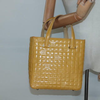 Chanel Chocolate Bar CC Tote Quilted Patent