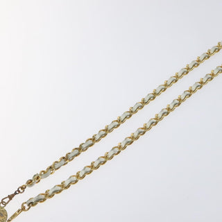 Chanel Vintage Logo Chain Belt Metal and Leather