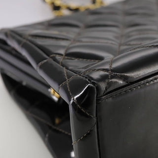 Chanel Vintage Chain Frame Bag Quilted Patent