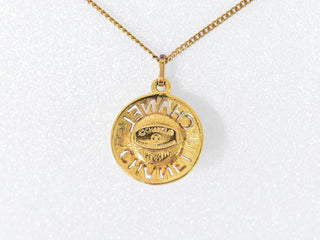 Chanel Chain Around Pearl Necklace Metal with Faux Pearls