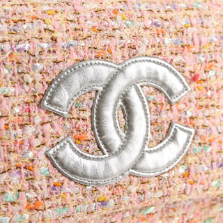 Chanel Vintage CC Chain Top Handle Bag Quilted Tweed