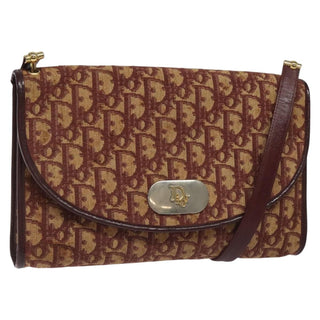 Christian Dior Vintage Trotter Flap Shoulder Bag Canvas