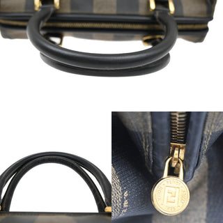 Fendi Vintage Pequin Boston Bag Coated Canvas