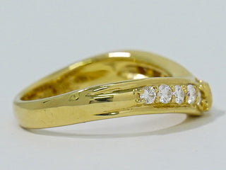 Celine Macadam Logo Ring Yellow Gold with Diamonds