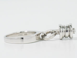 Bvlgari B.Zero1 Element Dangle Charm Ring 18K White Gold with Diamond