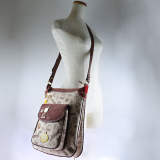 Loewe Pin batch shoulder bag Canvas and suede