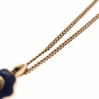 Christian Dior Logo Flower Necklace Metal with Crystals