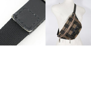 Fendi Front Pocket Waist Bag Pequin Canvas
