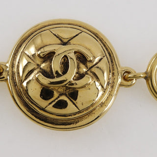Chanel Vintage CC Quilted Medallion Bracelet Metal