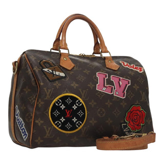 Louis Vuitton Speedy Bandouliere Bag Limited Edition Patches Monogram Canvas
