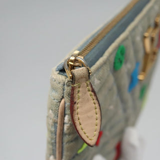 Louis Vuitton New Wave Zipped Pochette Monogram Embroidered Quilted Denim