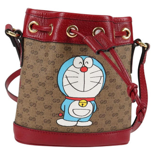 Gucci Doraemon Bucket Bag Printed Mini GG Coated Canvas