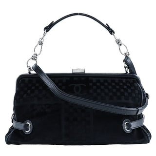 Chanel CC checkered shoulder bag Velvet