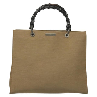 Gucci Vintage Bamboo Handle Tote Canvas
