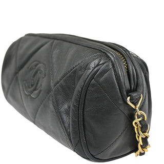Chanel Vintage Diamond CC Barrel Bag Quilted Leather