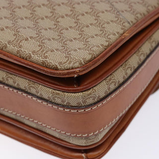 Celine Vintage Macadam Shoulder Bag Canvas and Leather