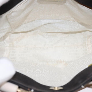 Chanel Chocolate Bar CC Logo Tote Canvas