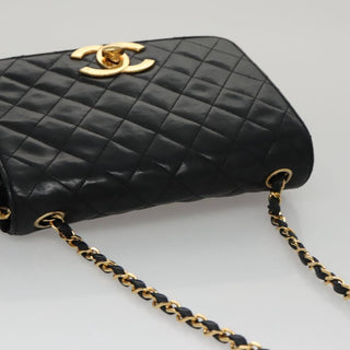 Chanel Full Flap Shoulder Bag Embossed Quilted Calfskin