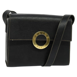 Celine Vintage Circle Logo Crossbody Bag Leather