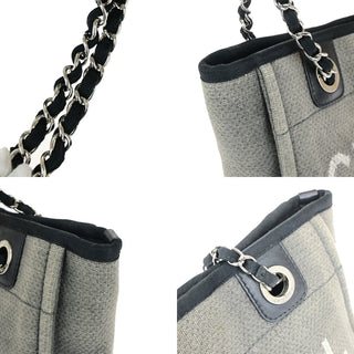 Chanel Deauville NM Chain Handle Tote Mixed Fibers